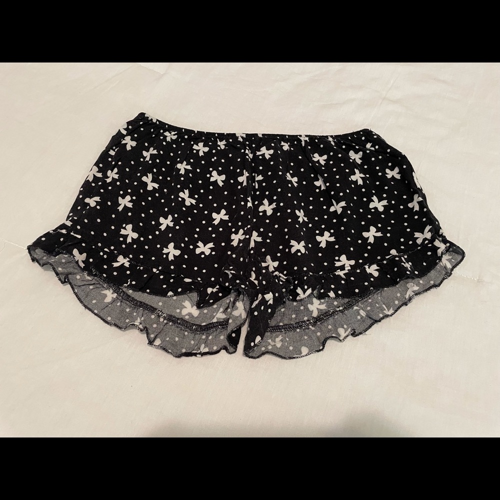 Blue rib Ruffled shorts